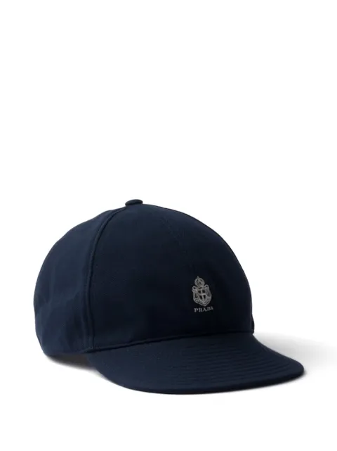Prada casquette de baseball en piqué vieilli