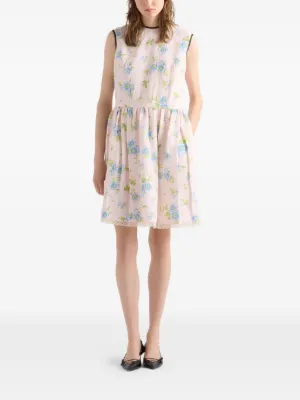 PRADA ノースリーブ 花柄 フローラル カクテルドレス ワンピース Pradaのウィメンズドレス ｜ FARFETCH
