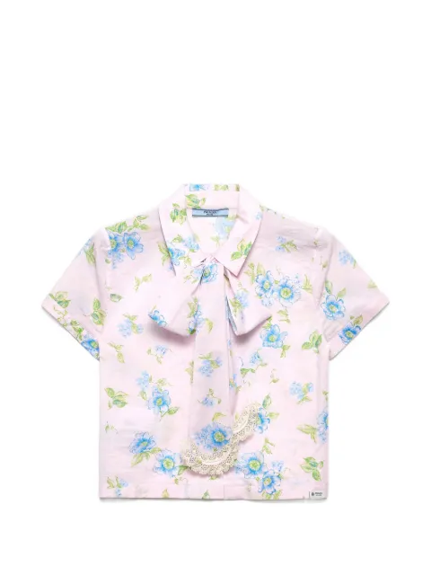Prada floral-print batiste shirt
