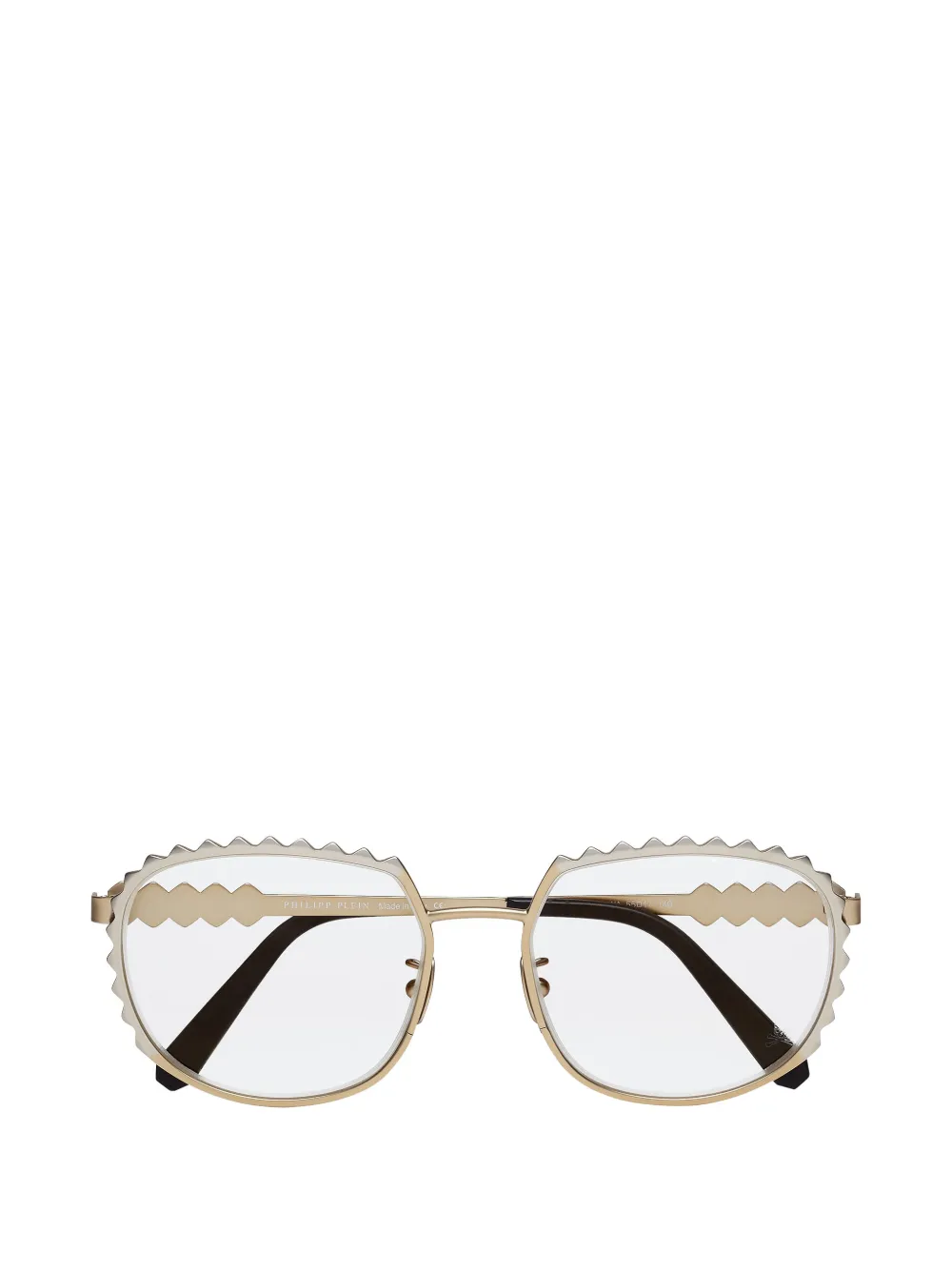 Philipp Plein studded geometric-frame glasses - Oro