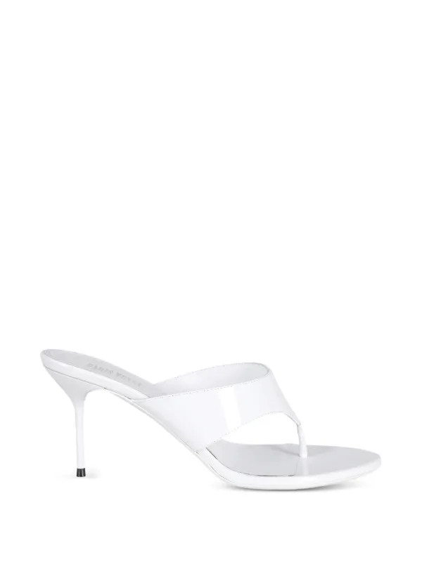 Paris Texas Lidia Patent-leather Mules in White