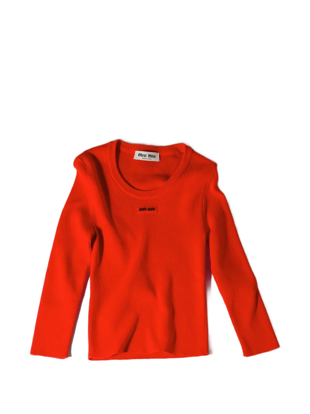 Miu Miu cotton crew-neck sweater - Orange