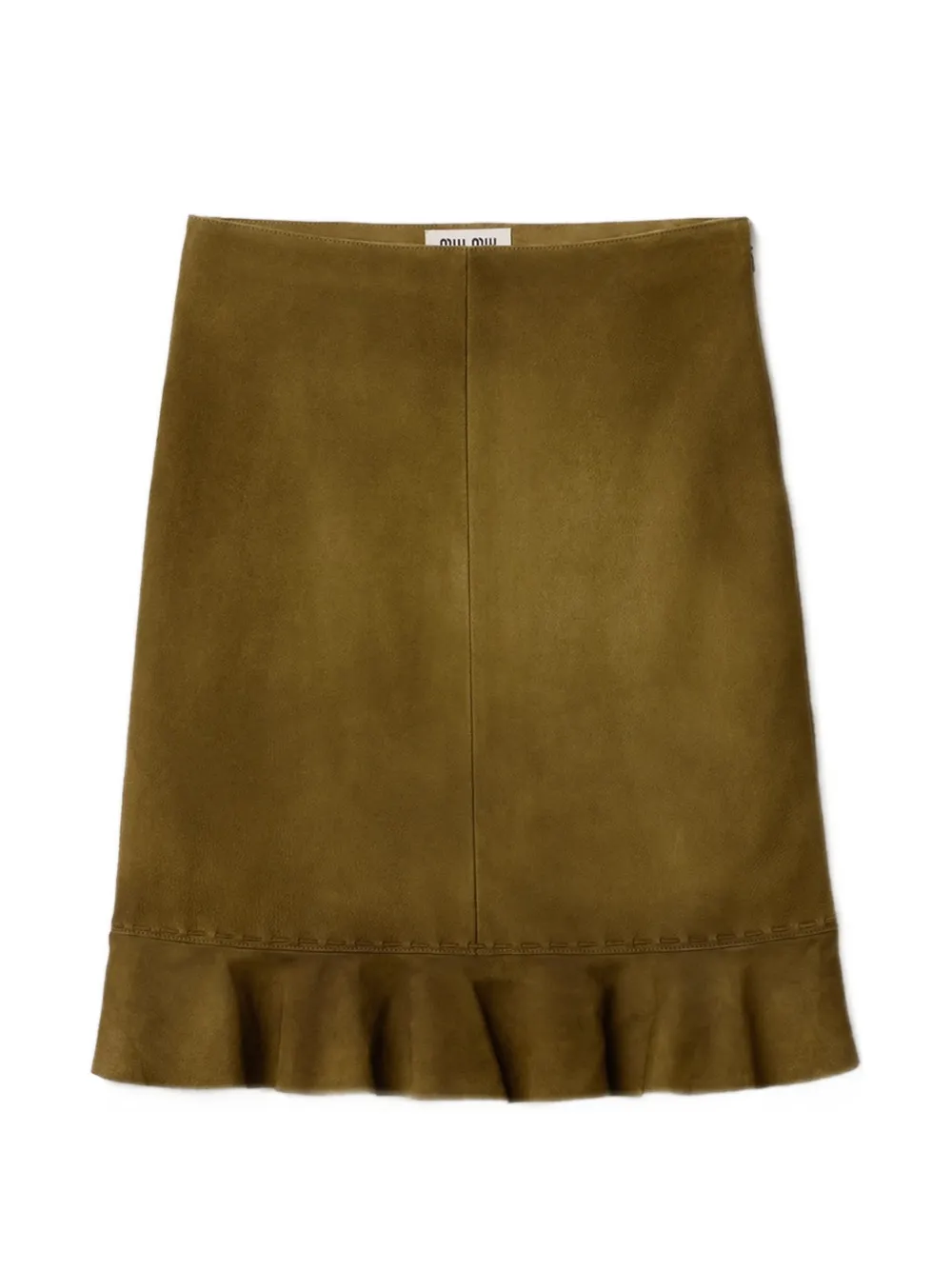 Miu Miu waxed suede skirt - Grün