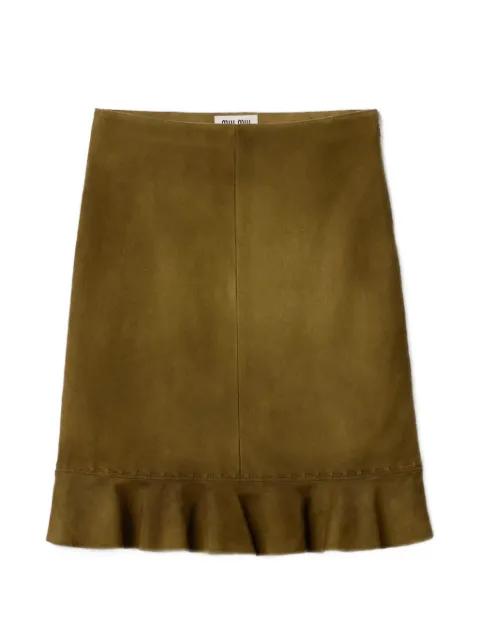 Miu Miu waxed suede skirt