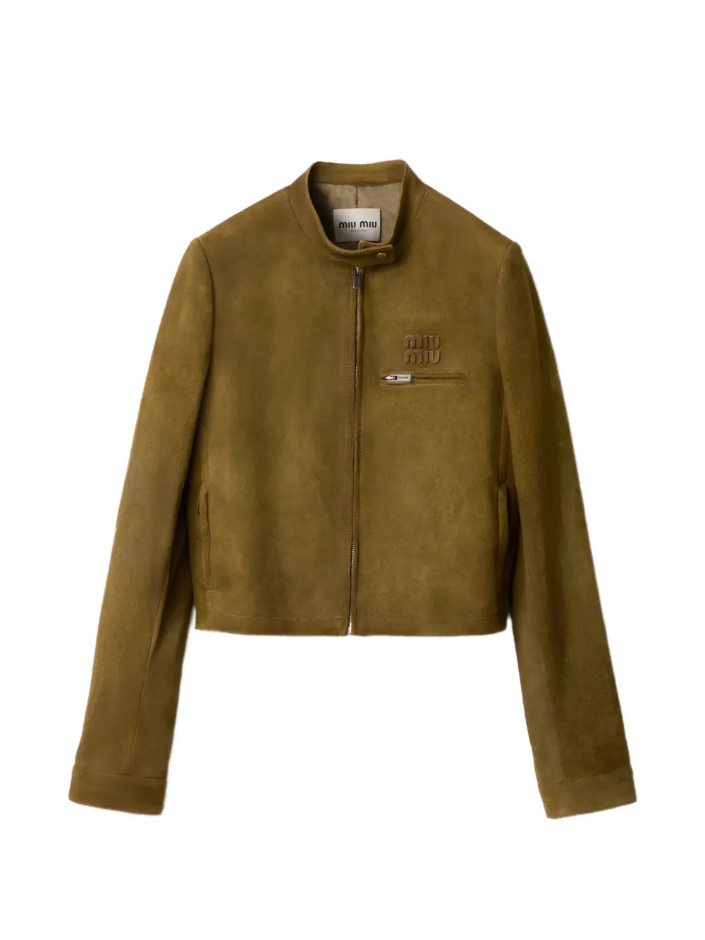Miu Miu waxed suede jacket - Green