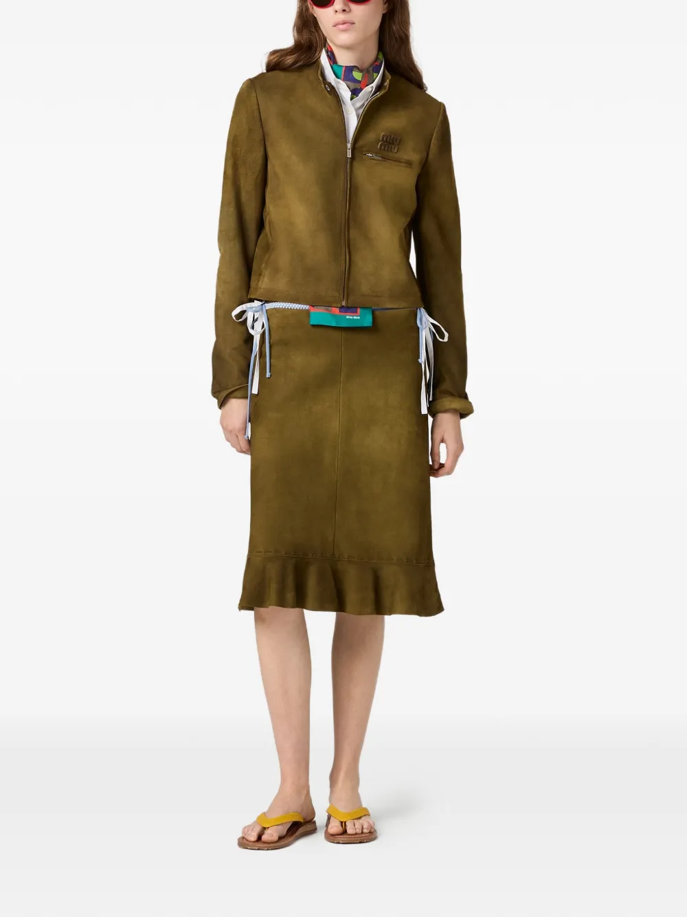 Miu Miu - Waxed suede jacket