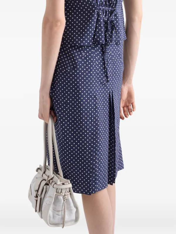 Prada polka-dot Marocain Skirt | Blue | FARFETCH