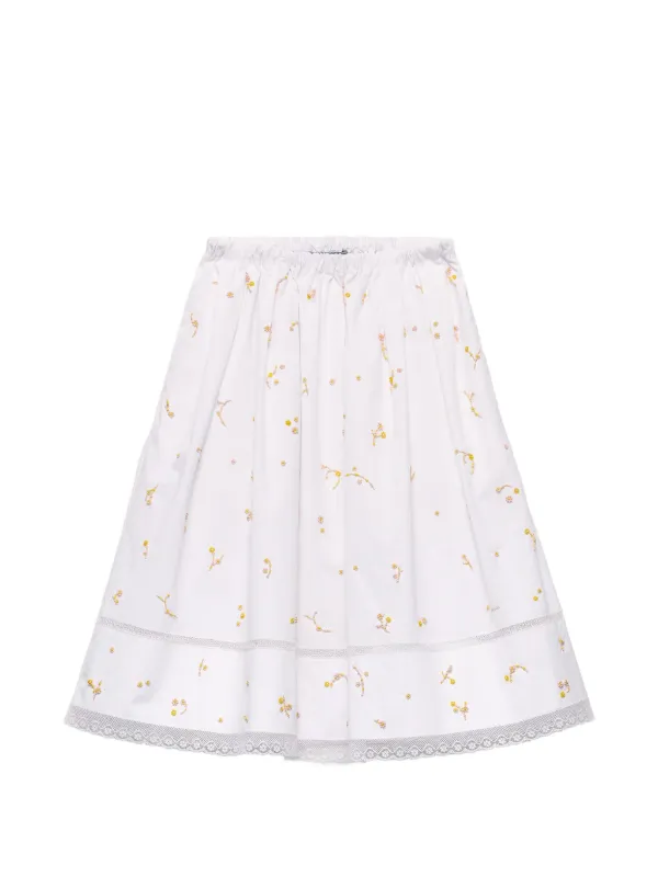 PRADA プラダ　スカート　　　エンブロイダリーレース Prada エンブロイダリー スカート | ホワイト | FARFETCH JP