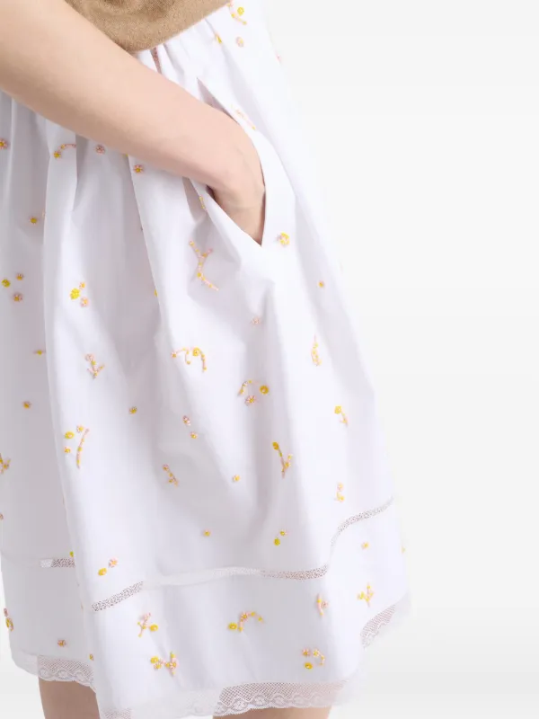 Prada エンブロイダリー スカート | ホワイト | FARFETCH JP
