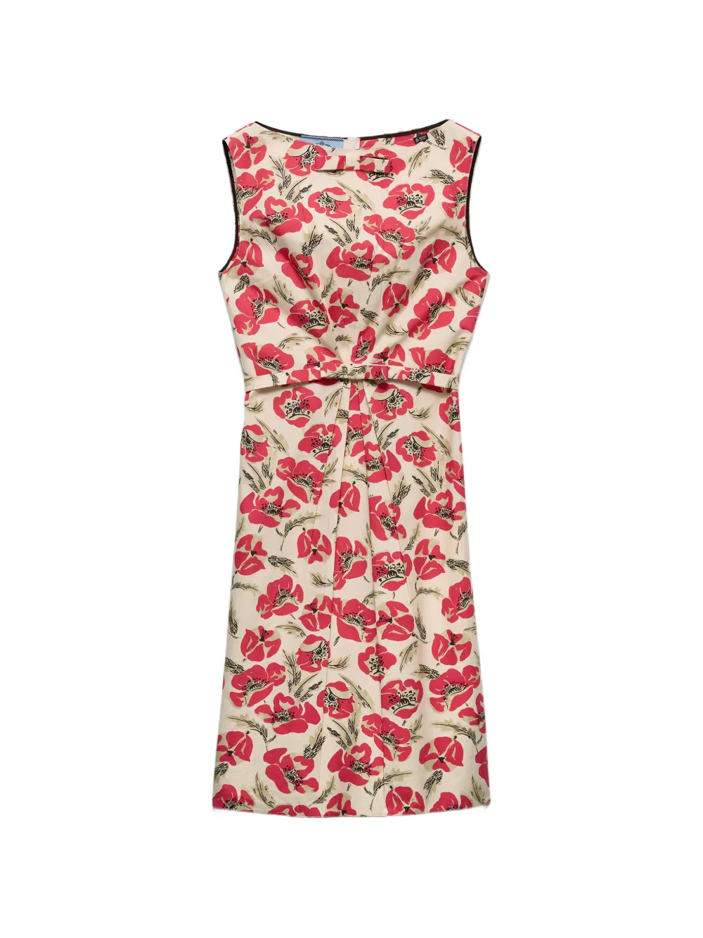 Prada printed soft poplin dress - Neutrals
