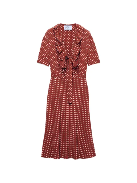 Prada 폴카 도트 프린트 마로케인 드레스