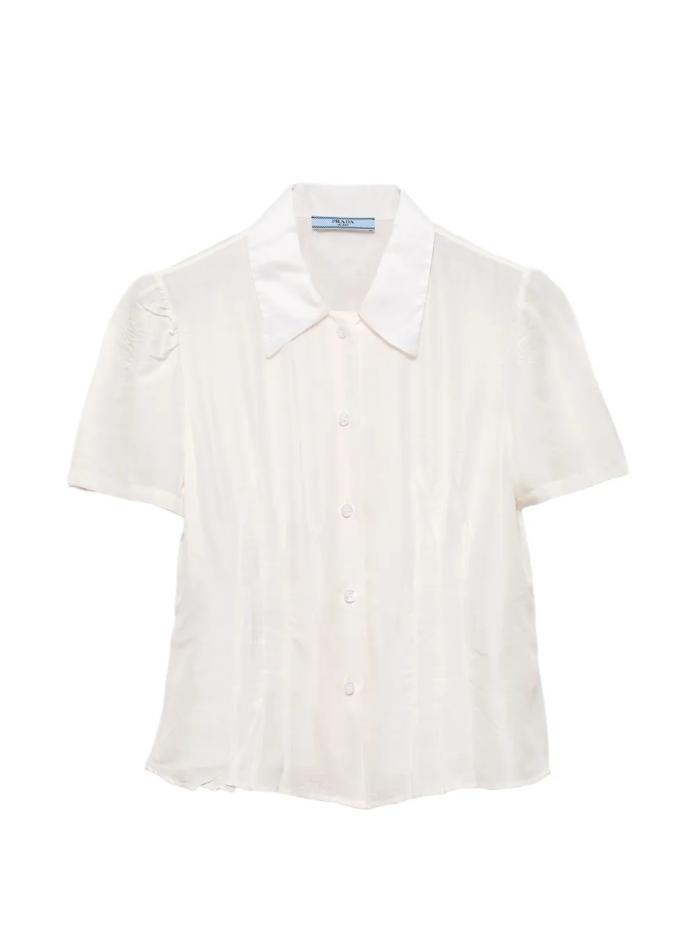 Prada garment-dyed washed silk shirt - Neutrals