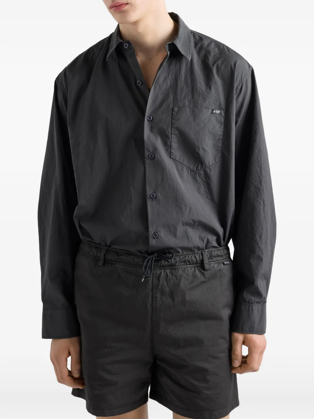  Prada Camisa De Algodón - Gris 