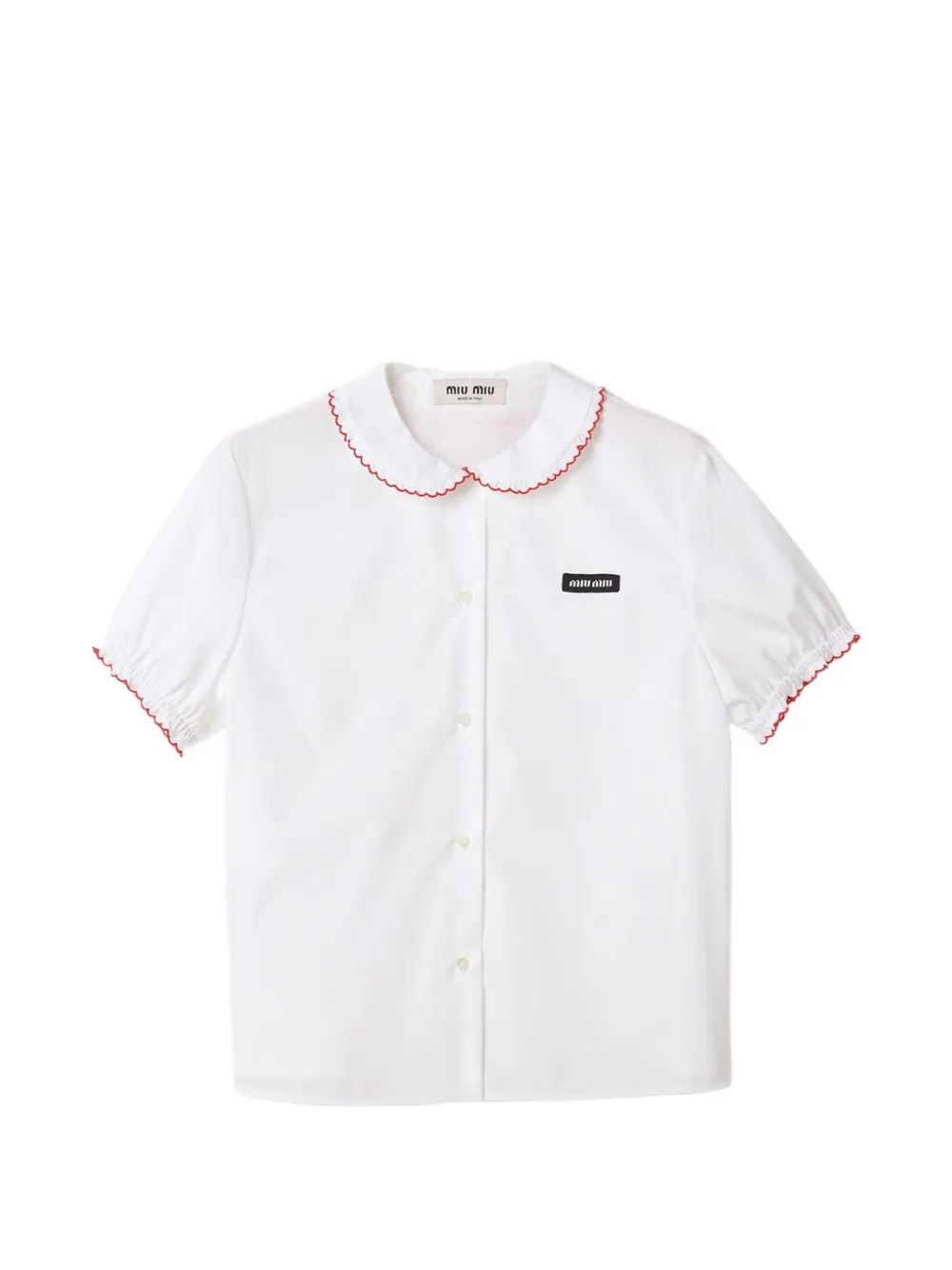 Miu Miu embroidered poplin shirt - Weiß