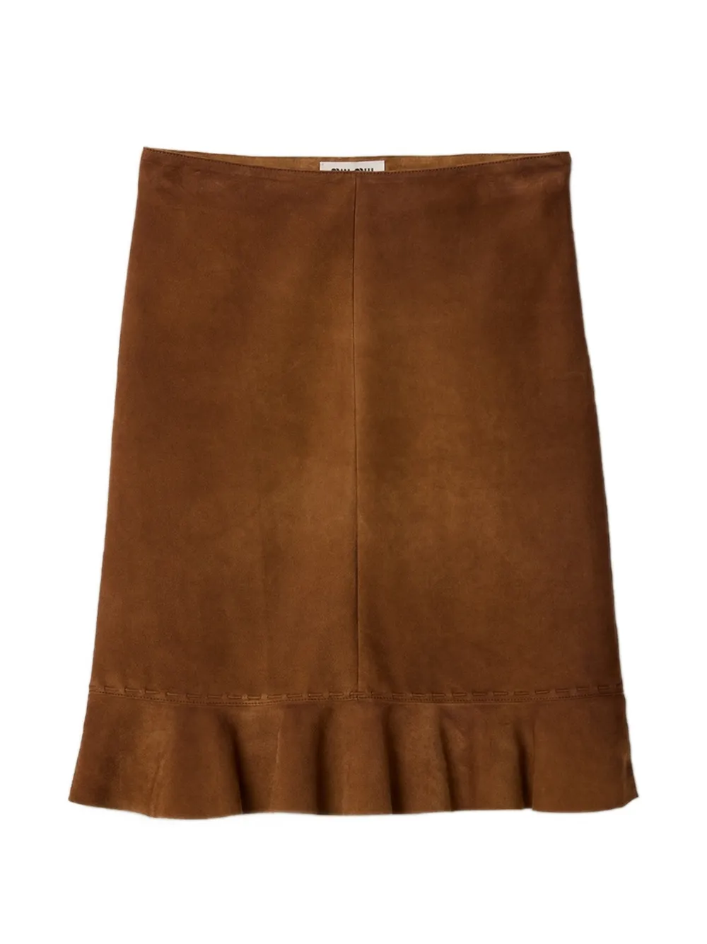 Miu Miu waxed suede skirt - Marrone