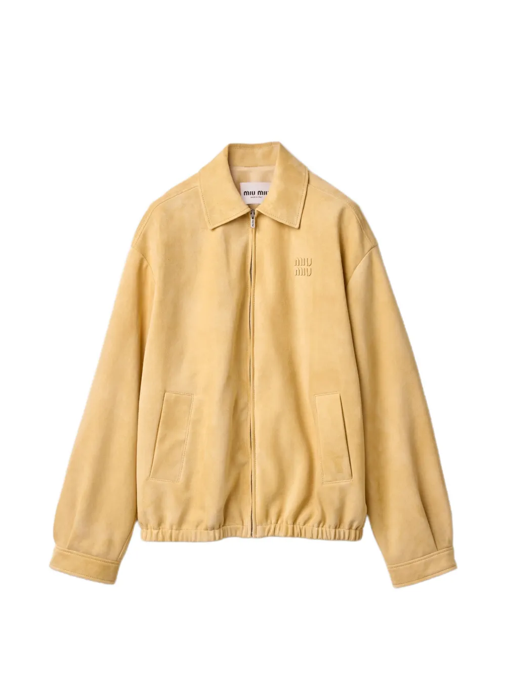 Miu Miu waxed suede blouson jacket - Gelb