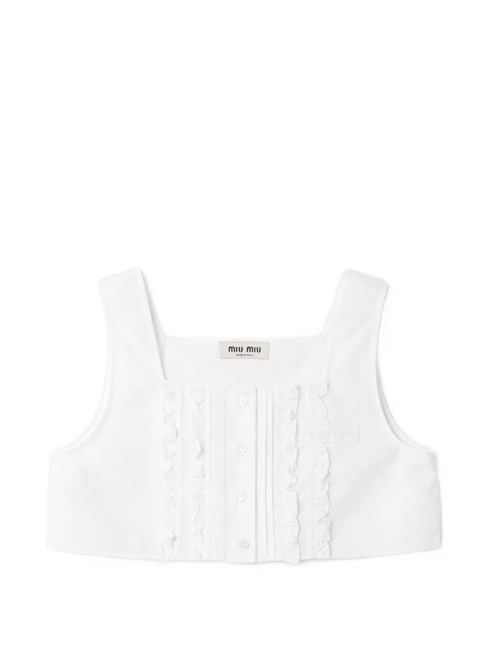 Miu Miu poplin crop top - Bianco