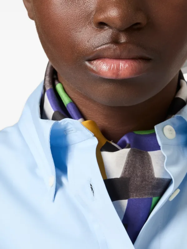 Miu Miu Poplin Side Tie Dress | Blue | FARFETCH