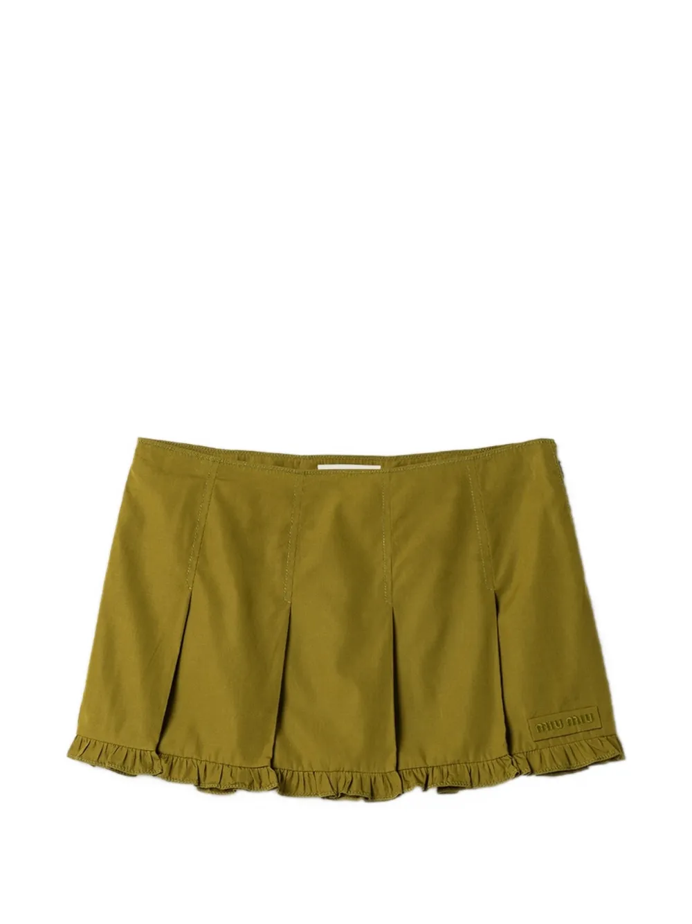 Miu Miu poplin pleated miniskirt - Verde