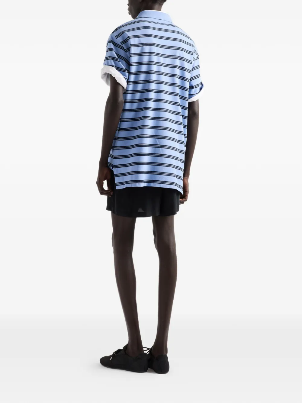 Prada Geverfd katoenen poloshirt Blauw
