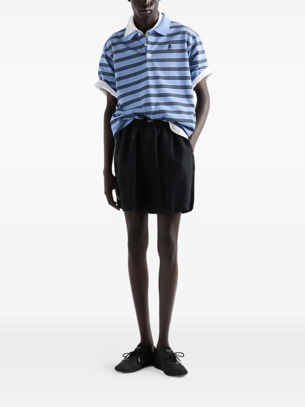 Prada Geverfd katoenen poloshirt Blauw