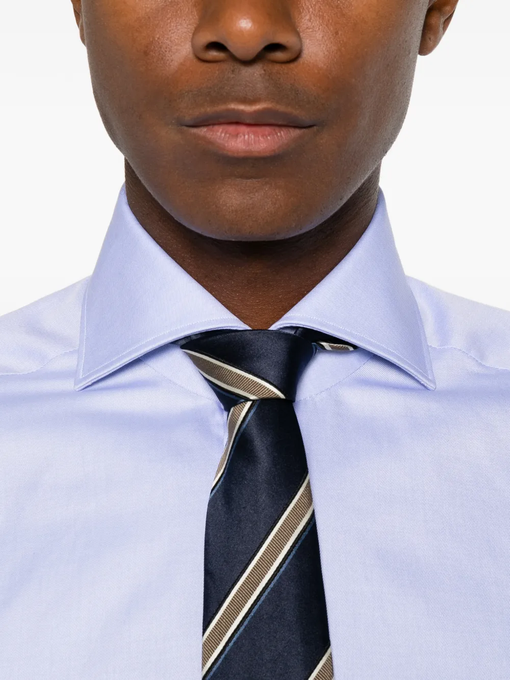 Kiton Gestreept overhemd Blauw