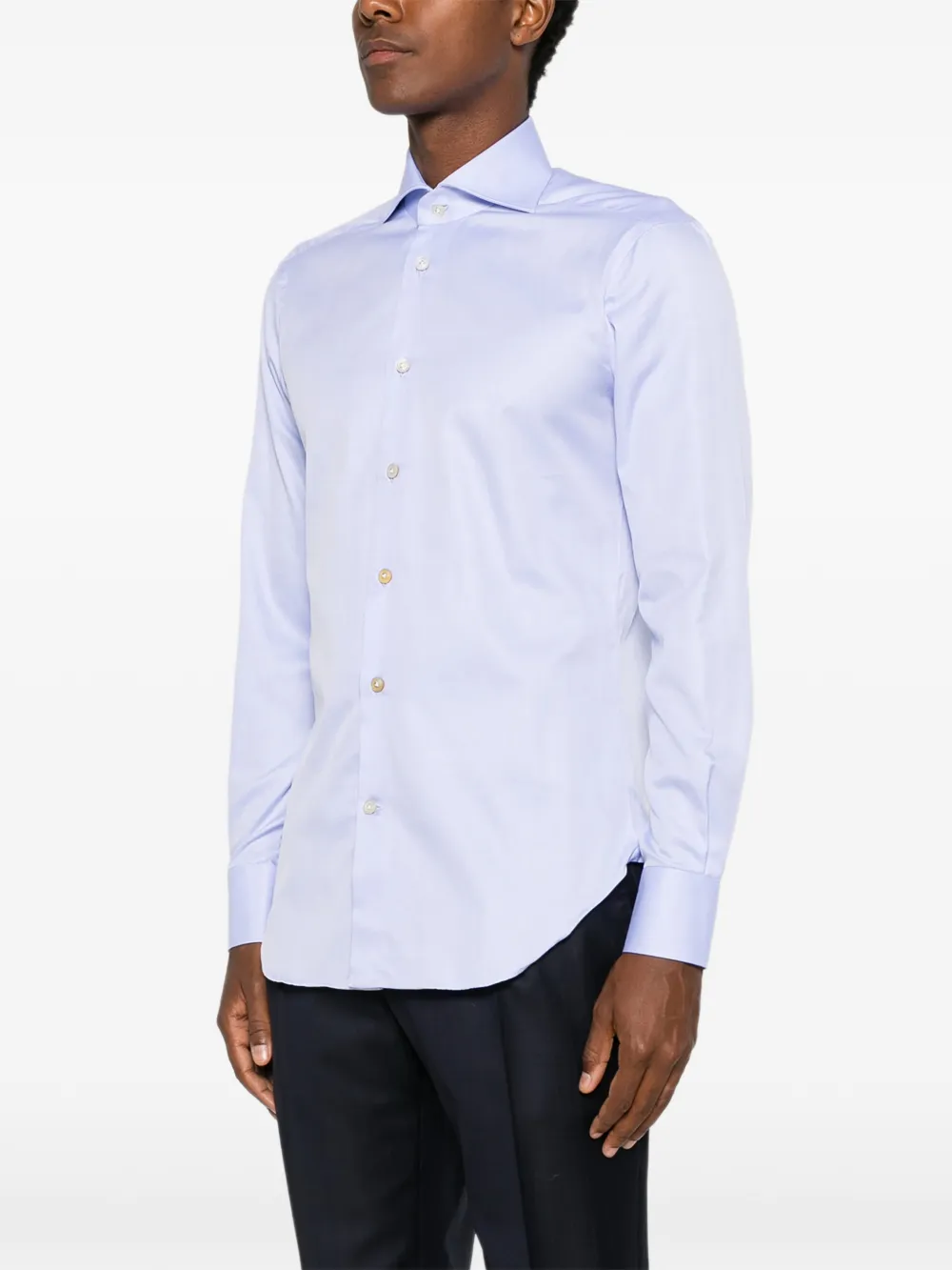 Kiton Gestreept overhemd Blauw