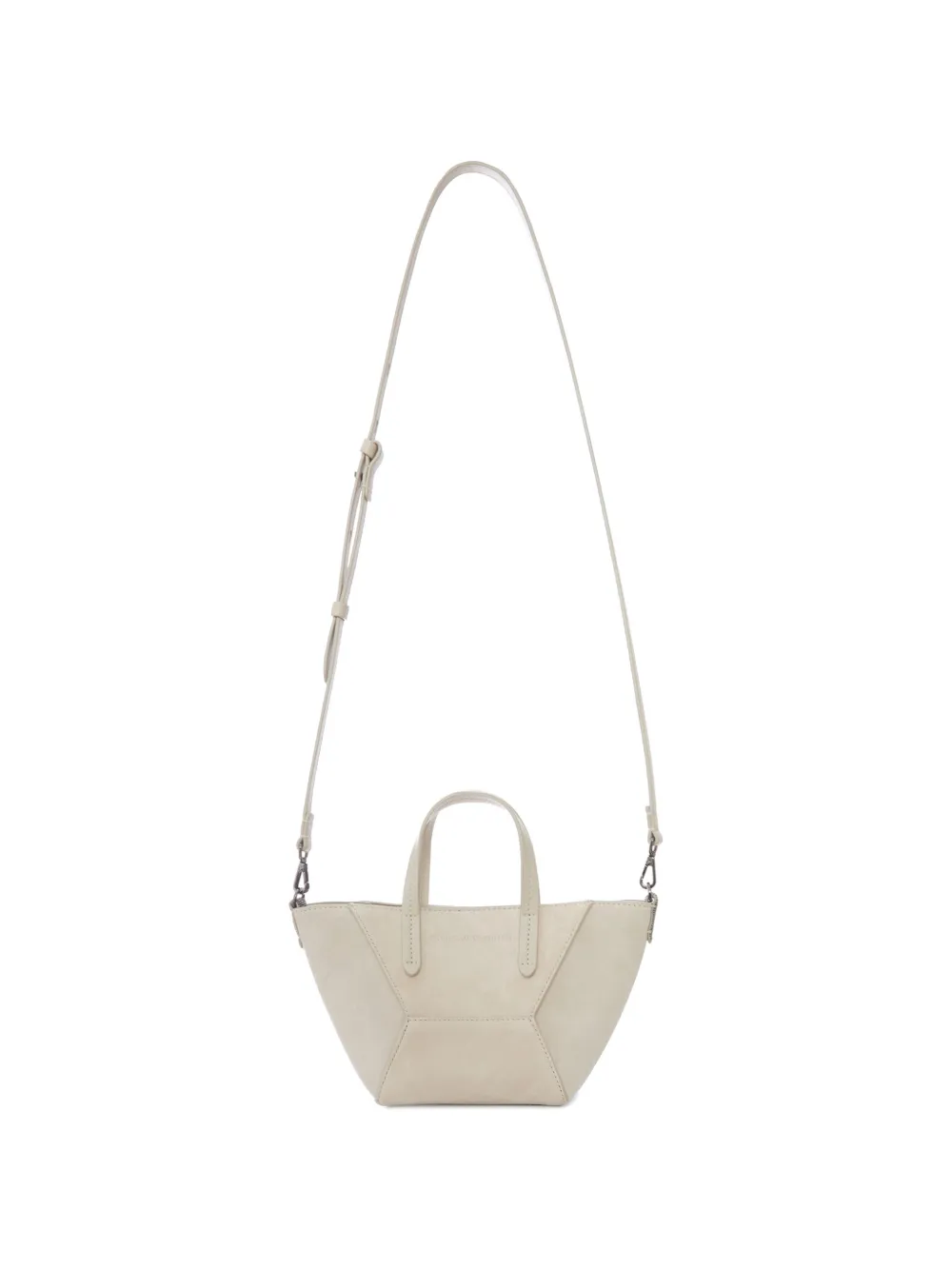 Brunello Cucinelli Suède shopper met geometrische vlakken Beige