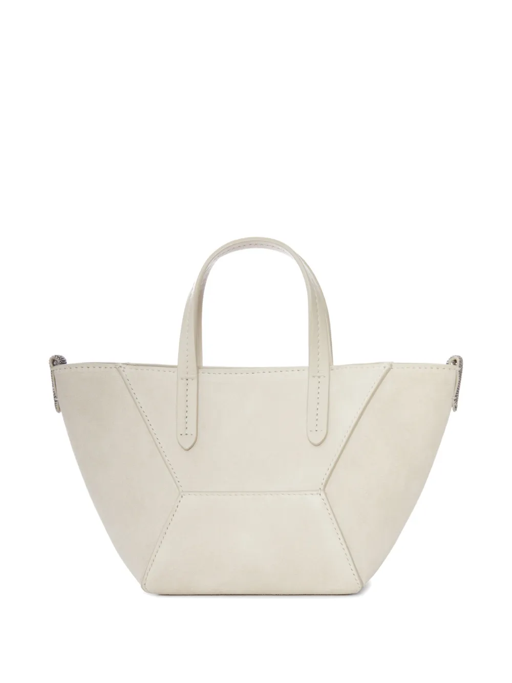 Brunello Cucinelli Suède shopper met geometrische vlakken Beige