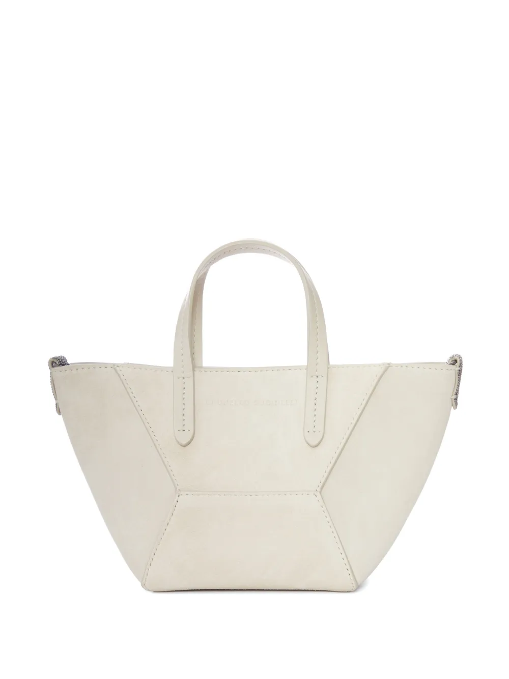 Brunello Cucinelli geometric-panelled suede tote bag - Neutrals