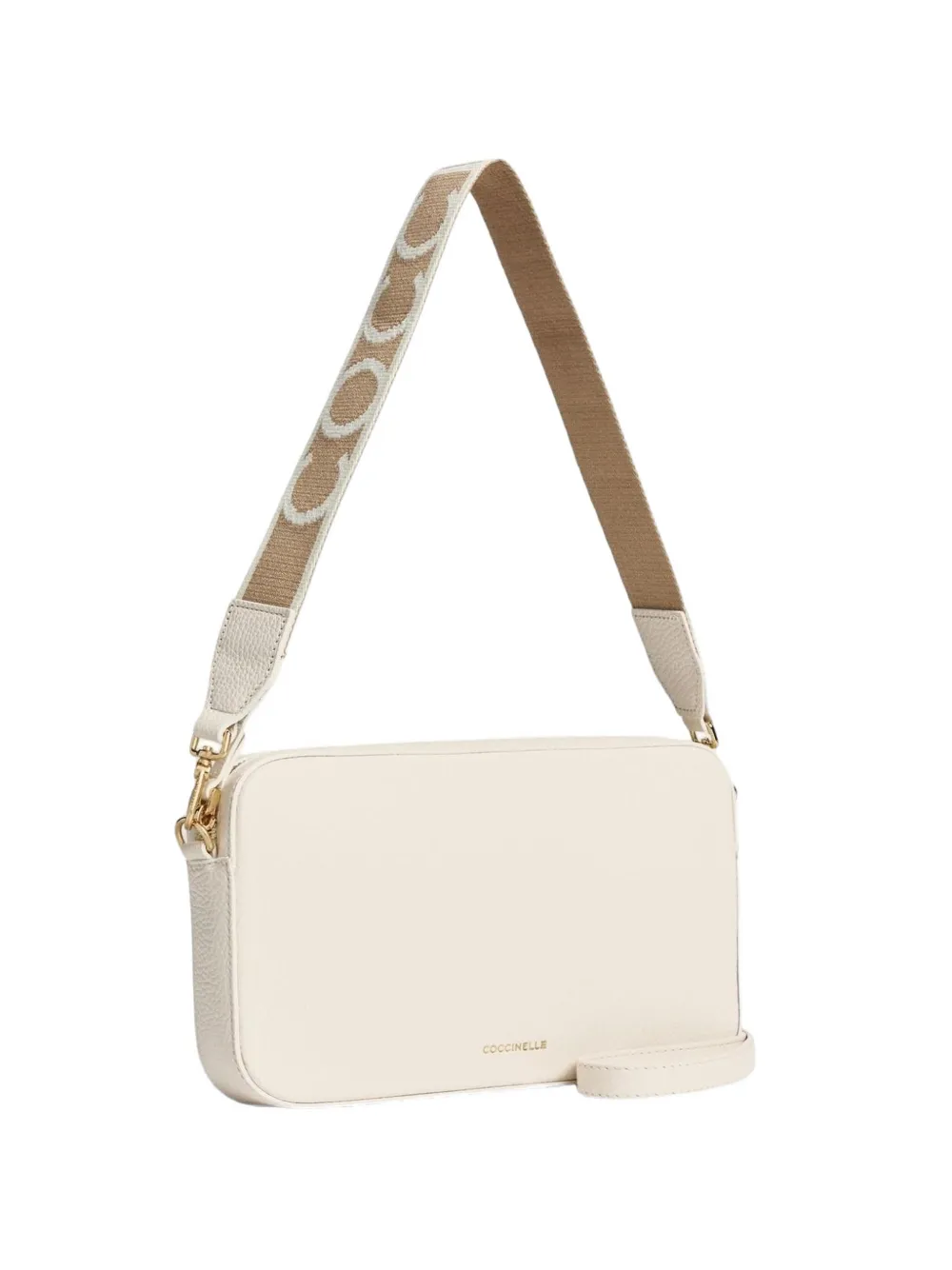 Coccinelle small Tebe grained leather shoulder bag - Toni neutri