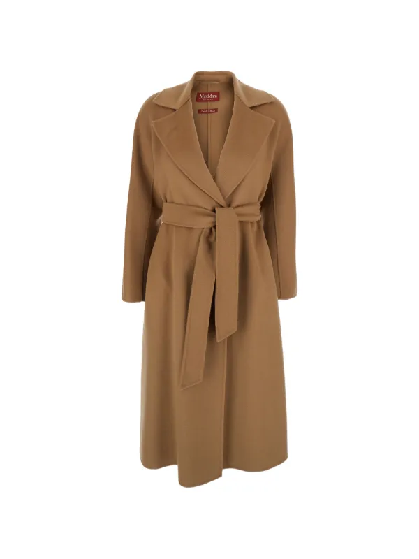 美品✨ Max Mara ベルテッドコート　アンゴラ混ロング丈　ブラウン　40 Max Mara ベルテッド コート | ニュートラル | FARFETCH JP