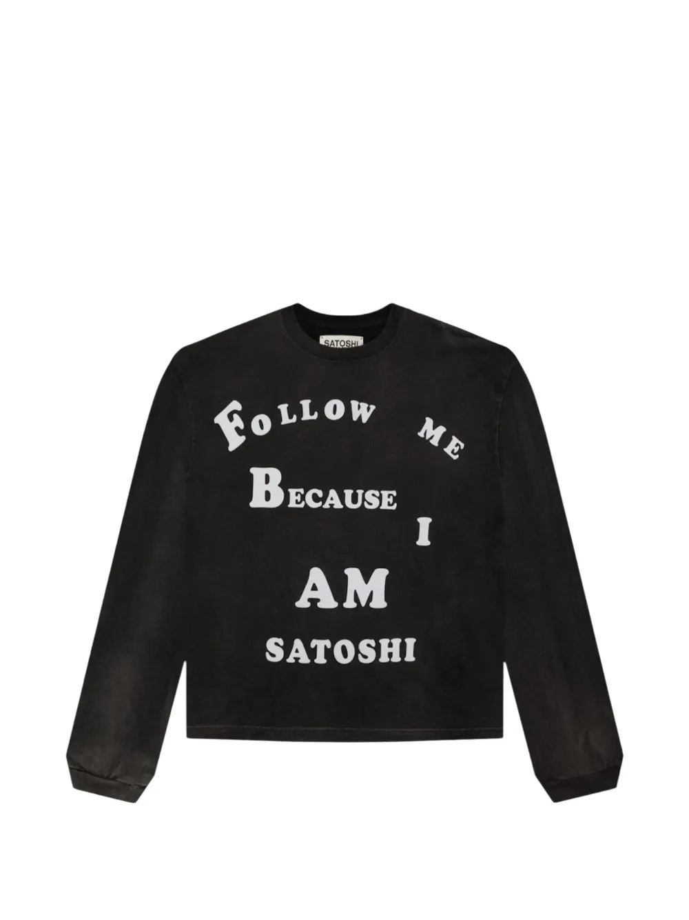 SATOSHI NAKAMOTO logo-print long-sleeve T-shirt - Nero