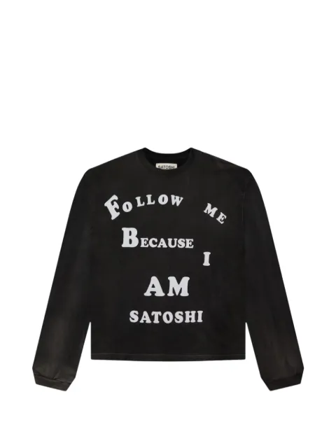 SATOSHI NAKAMOTO logo-print long-sleeve T-shirt