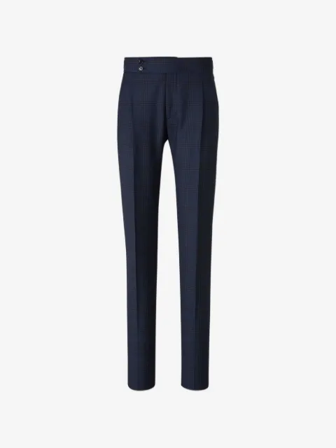 Scabal check-pattern pleated trousers