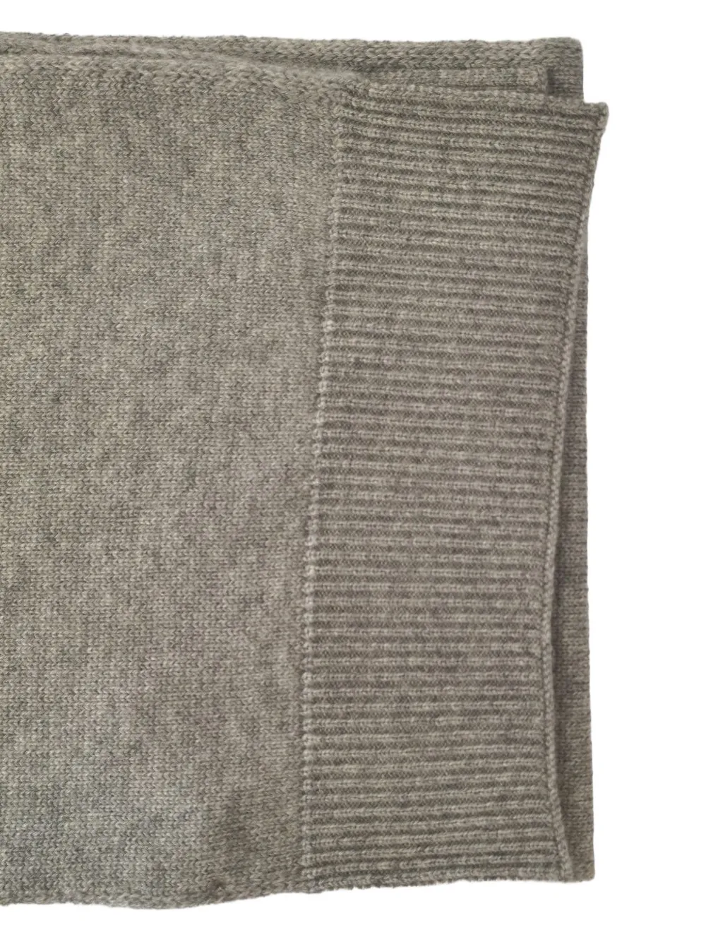 Malo mélange-effect ribbed-trim scarf Grijs