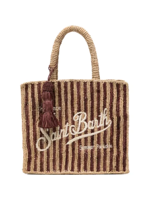MC2 Saint Barth Gestreifte Collette Tote Bag aus Raffiabast