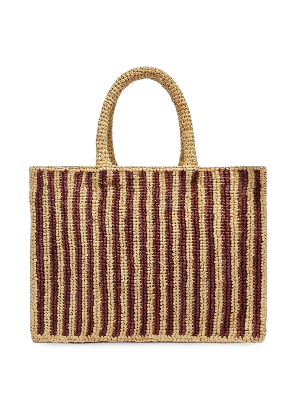MC2 Saint Barth Collette gestreepte raffia shopper Rood