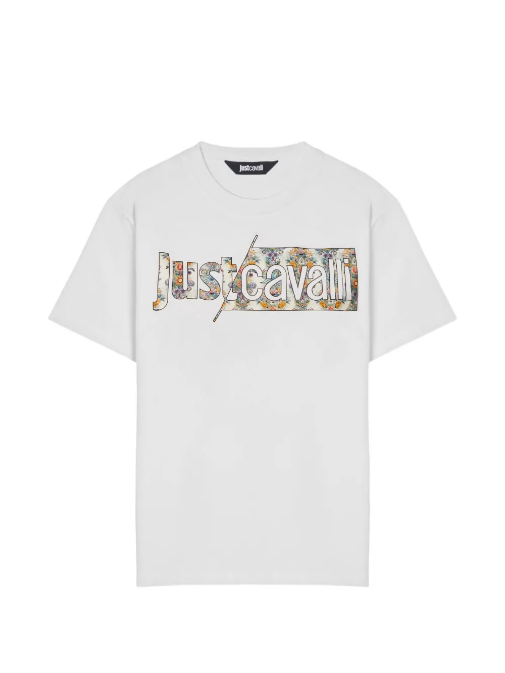 Just Cavalli floral-logo T-shirt - Weiß