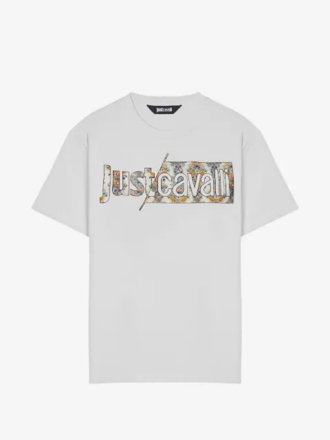 Just Cavalli floral-logo T-shirt