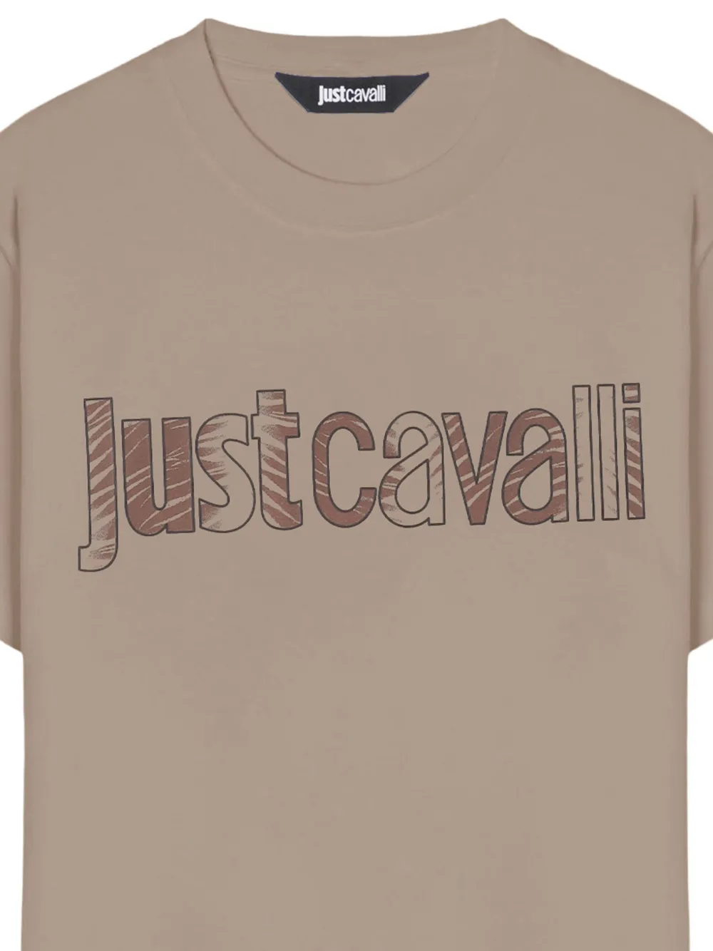 Just Cavalli Katoenen T-shirt met logoprint Beige