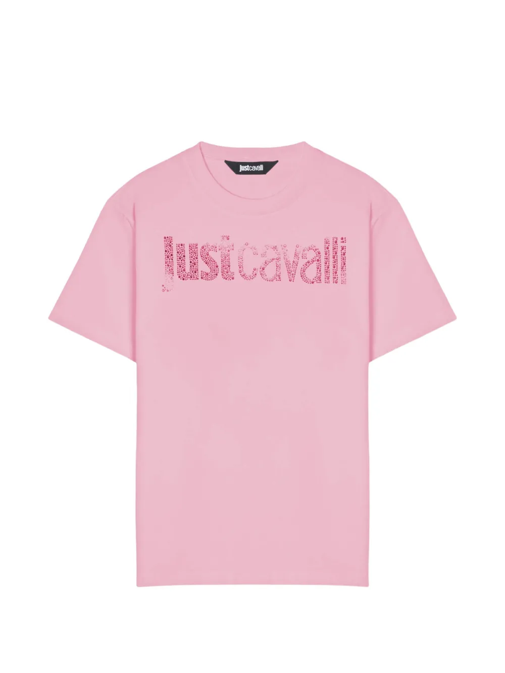 Just Cavalli crystal-embellished logo t-shirt - Rosa