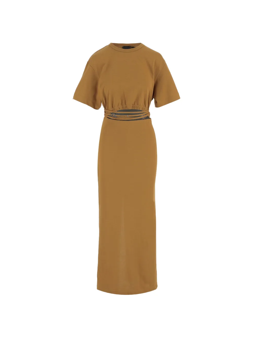 Pinko Cut-out Strap-detail Midi Dress In Brown
