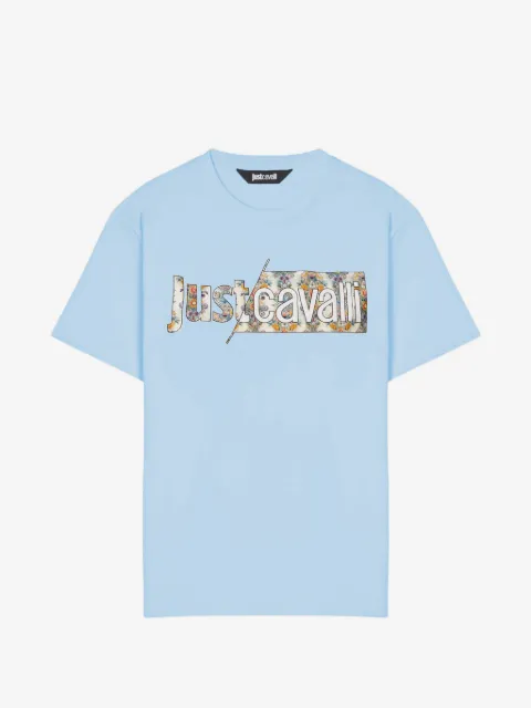 Just Cavalli floral-logo T-shirt