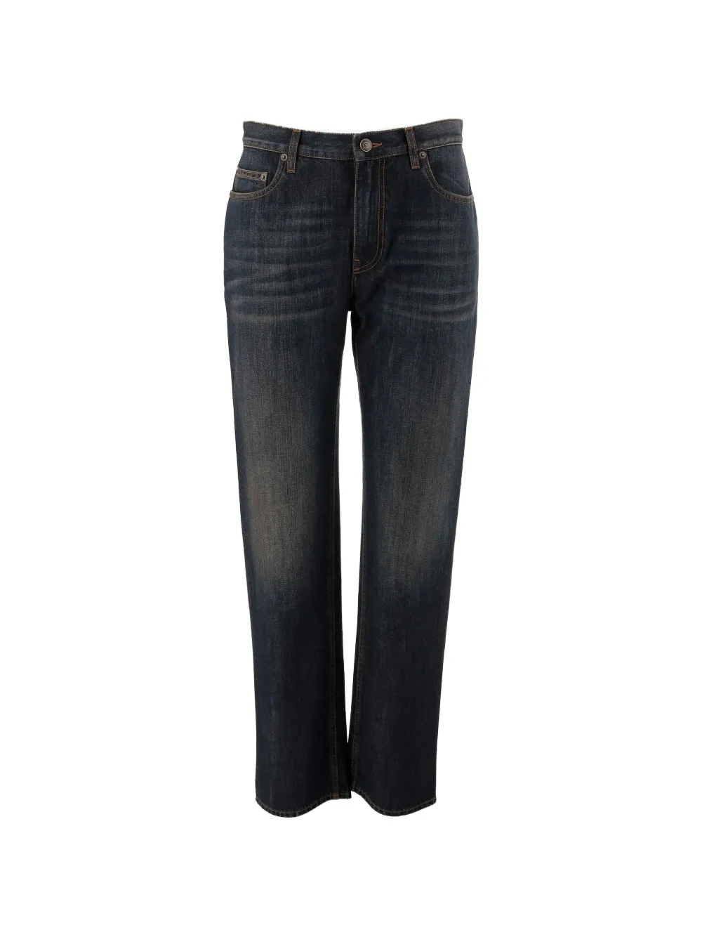 Burberry washed-finish logo-patch jeans - Blu