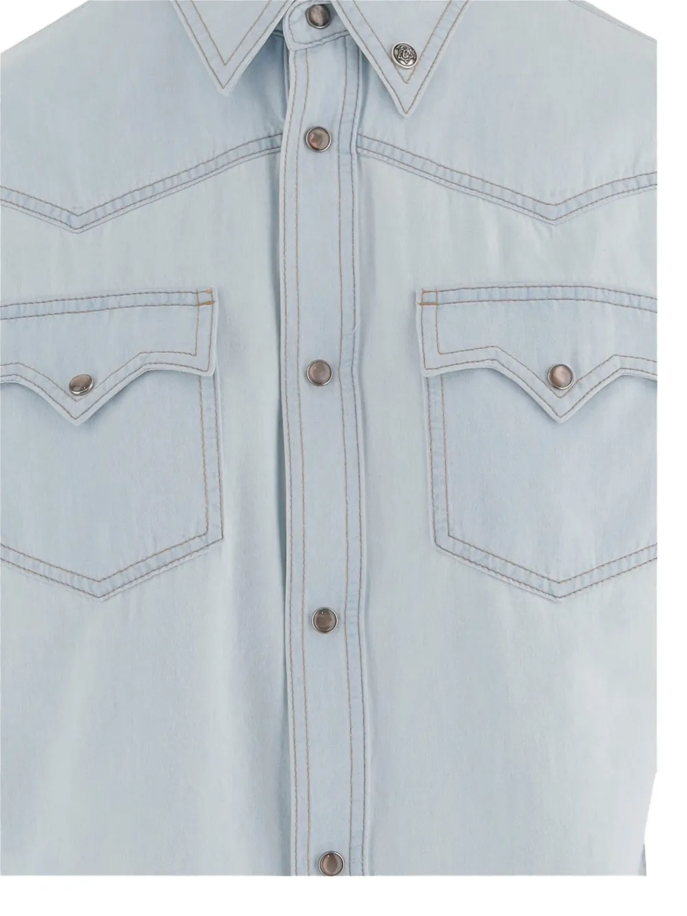  Versace Camisa Vaquera De Cambray - Azul 