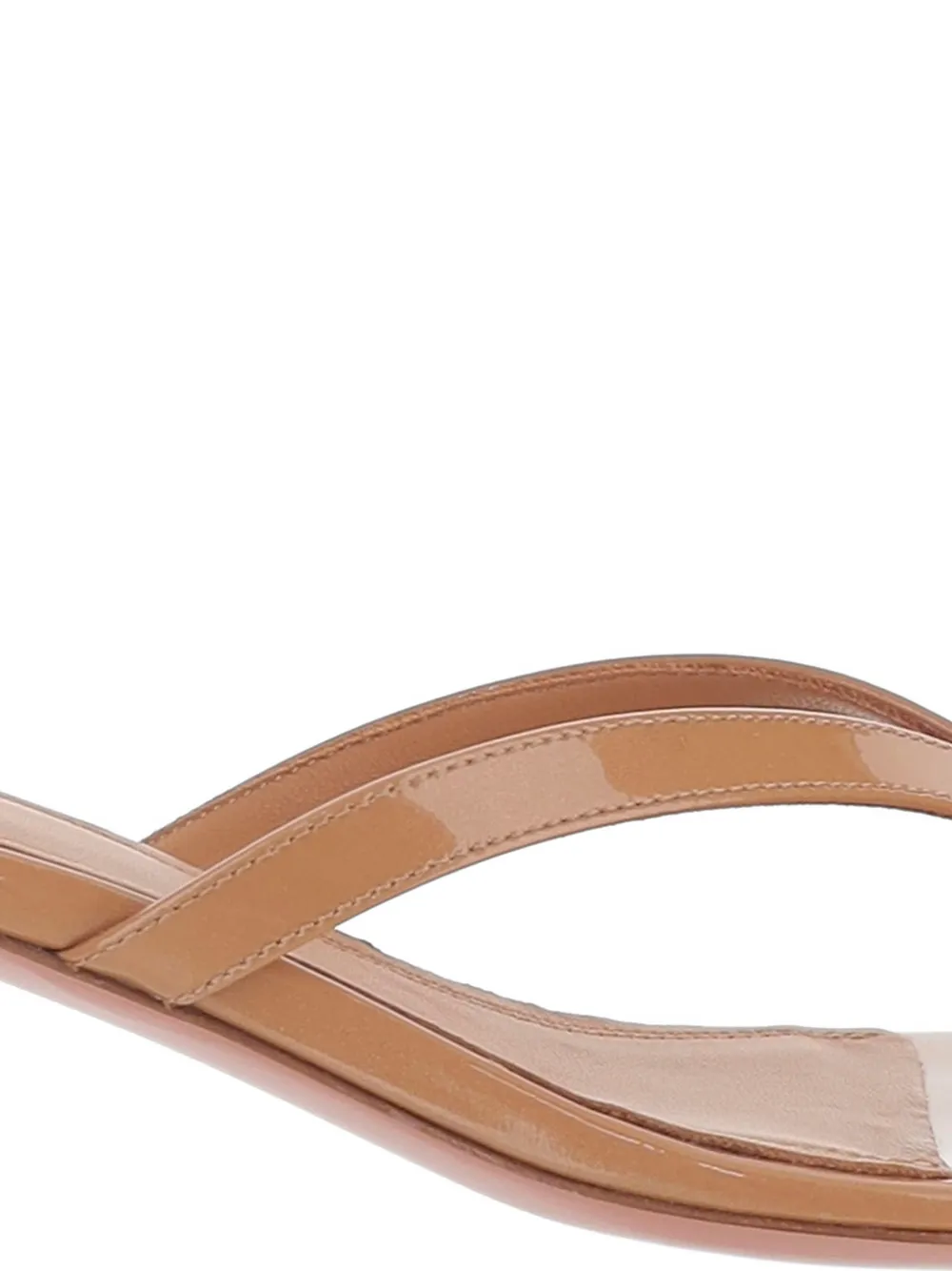 Amina Muaddi Juliette leather sandals Beige