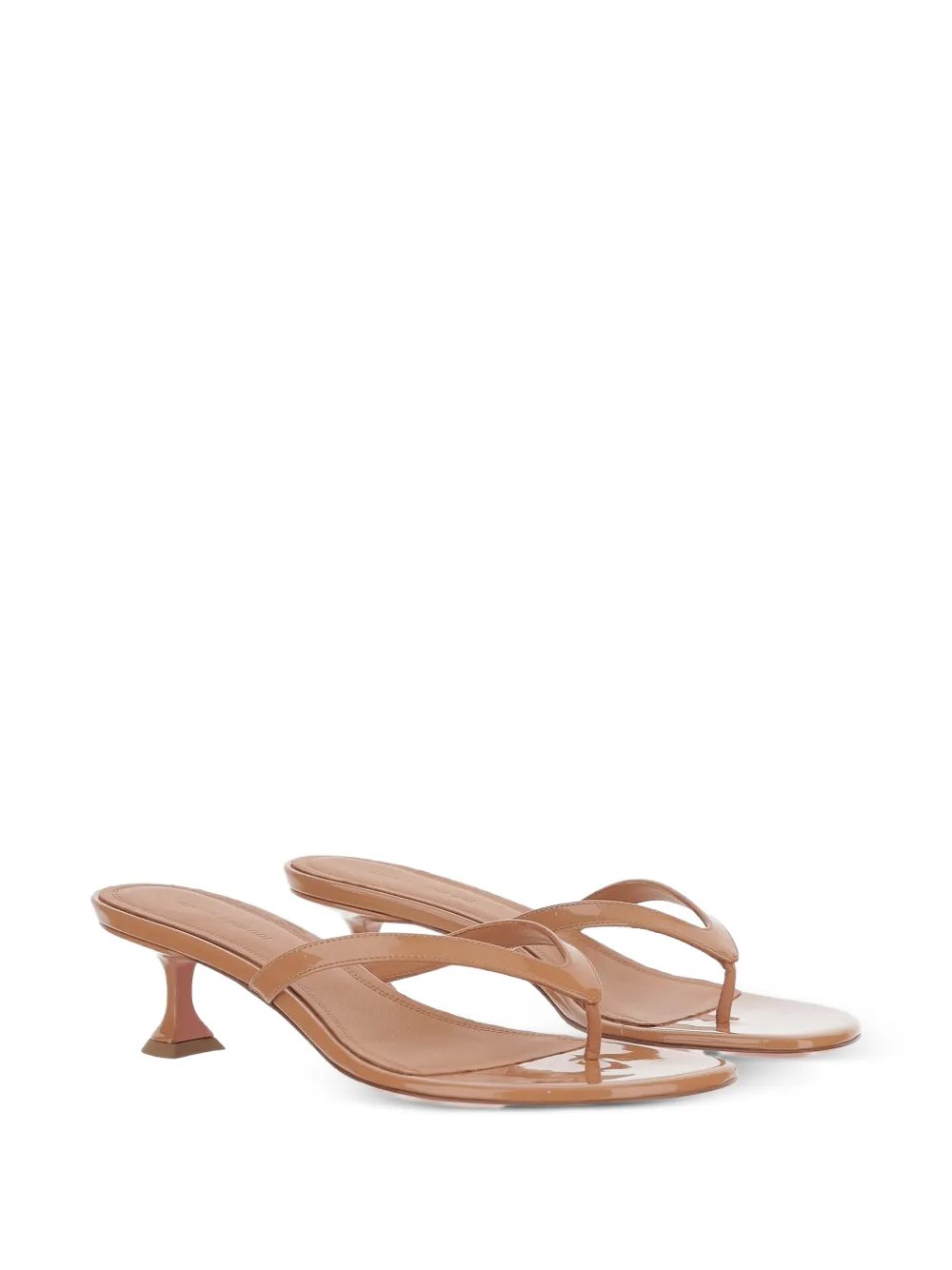 Amina Muaddi Juliette leather sandals Beige