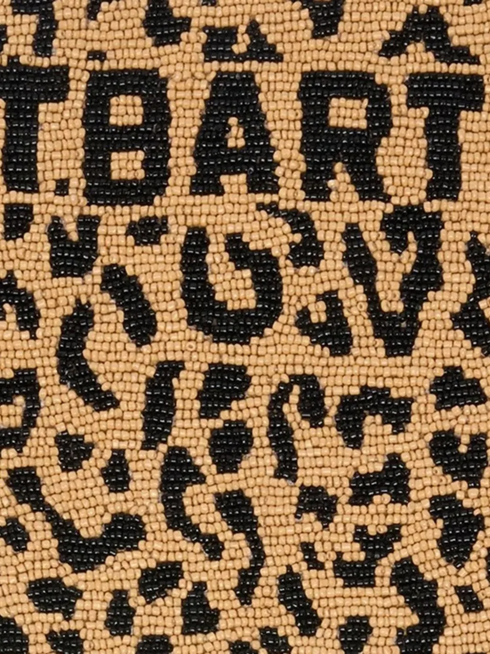 MC2 Saint Barth Clutch met luipaardprint en kralen Beige