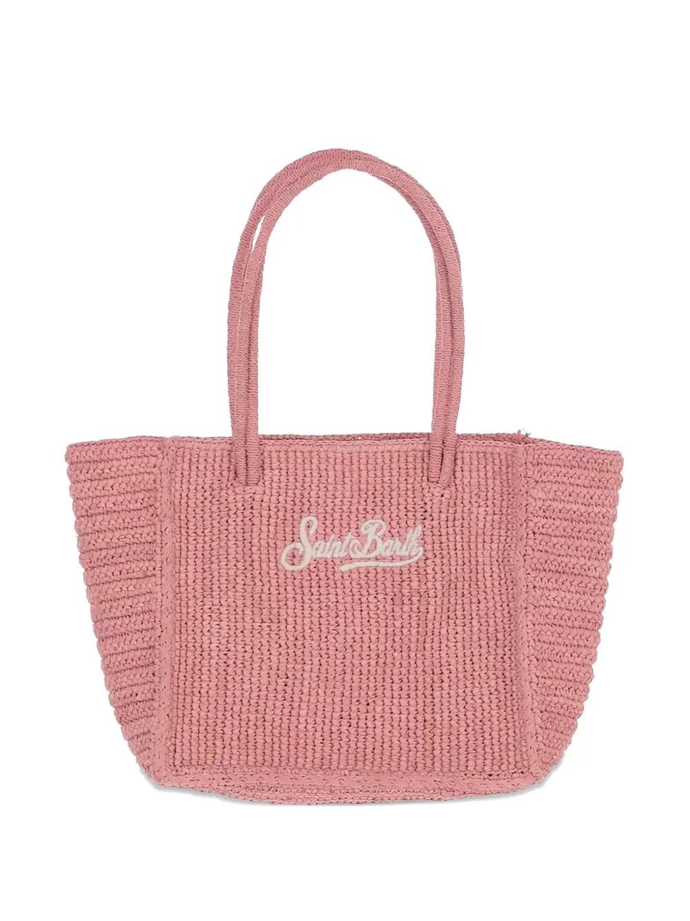 MC2 Saint Barth logo-embroidered raffia shoulder bag · OS